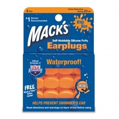 MACK'S  Moldable Silicone Ear Plugs Kids Size 6 Pair