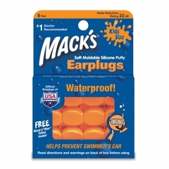MACK'S Moldable Silicone Ear Plugs Kids Size 6 Pair