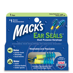 MACK'S Ear Seals Ear Plugs 1 Pair with Lanyard