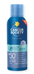 NZ Cancer Society SPF50+ Ultra Cool Beach Aerosol 175gm