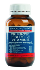 Ethical Nutrients Primrose, Fish Oil & Vitamin E 60 Capsules