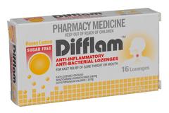 Difflam Honey & Lemon Sugar Free 16 lozenges
