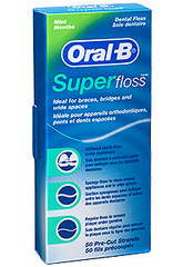 Oral B Dental Super-Floss Braces Wide Spaces 50 Pre -Cut Strands