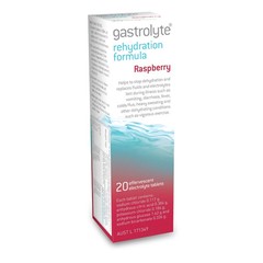 Gastrolyte Rehydration Formula 20 raspberry effervescent tablets