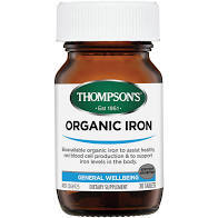 THOMPSONS ORGANIC IRON 24MG 30 TABS