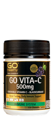 GO Healthy GO Vita-C 500mg Blackcurrant Chewable Tablets 100