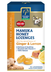 Manuka Health Honey Lozenges 65g Ginger and Lemon
