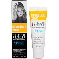 Invisible Zinc Sheer Defence Facial Moisturiser SPF50 50g