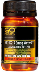 Go Healthy GO K2 75mcg ACTIVK™ 75mcg ADVANCED BONE CARE 30 capsules