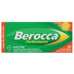 BEROCCA PERFORMANCE EFFERVESCENT TABLETS ORANGE 30