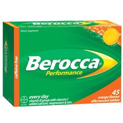 BEROCCA PERFORMANCE EFFERVESCENT TABLETS ORANGE 45