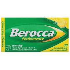 BEROCCA PERFORMANCE EFFERVESCENT TABLETS TROPICAL 30