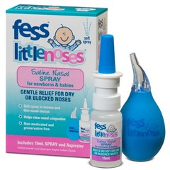 Fess Little Noses Saline Spray For Newborns & Babies 15ml Spray and Aspirator