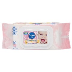 Curash Baby Care Fragrance Free 80 Super Thick Wipes