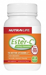NutraLife Ester C 500mg Lemon Lime Chews Tabs 120s