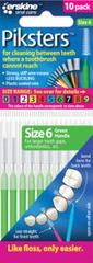Piksters Interdental Brush Green 0.6mm 10 pack Size 6 Tapered