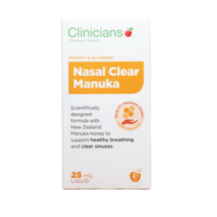 Clinicians Nasal Clear Manuka Spray 25ml 