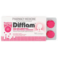 Difflam Raspberry Sugar Free 16 Lozenges